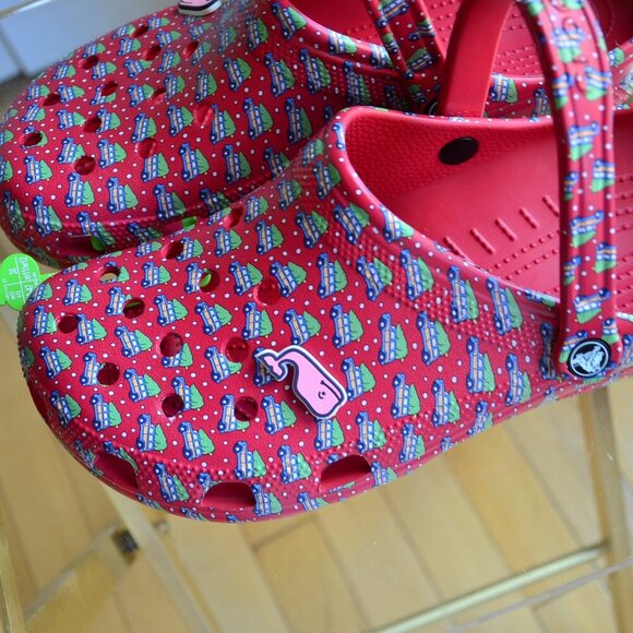 Crocs Vineyard Vines Christmas Holiday Red Classic Clog Size US M12 - Picture 4 of 9